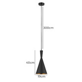 Lunescent Lighting Caviar Long Cone Aluminium Pendant Light