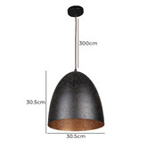 Lunescent Lighting Celeste 30.5cm Bell Perforated Metal Pendant Light