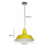 Lunescent Lighting Divo Yellow Shallow Dome Steel Pendant Light