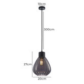 Lunescent Lighting Tulip Glass &amp; Iron Pendant Light