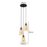 Lunescent Lighting Jerez Tapered Cylinder Glass 3 Light Cluster Pendant