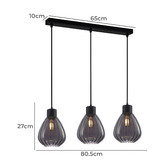 Lunescent Lighting Tulip Glass &amp; Iron 3 Light Pendant
