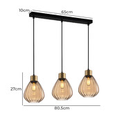 Lunescent Lighting Tulip Glass &amp; Iron 3 Light Pendant