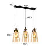 Lunescent Lighting Jerez Tapered Cylinder Glass 3 Light Linear Pendant