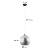 Lunescent Lighting Roche Glass &amp; Iron Pendant Light