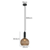 Lunescent Lighting Vintaj Ribbed Glass &amp; Iron Pendant Light