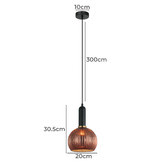 Lunescent Lighting Vintaj Ribbed Glass &amp; Iron Pendant Light