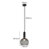 Lunescent Lighting Vintaj Ribbed Glass &amp; Iron Pendant Light
