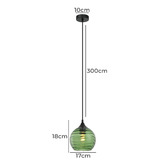 Lunescent Lighting Marbre Glass &amp; Iron Pendant Light