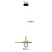 Lunescent Lighting Chapeau Glass &amp; Iron Pendant Light