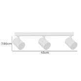 Lunescent Lighting Spot Aluminium Adjustable 3 Lamp Spotlight