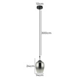 Lunescent Lighting Vinum Glass &amp; Iron Pendant Light
