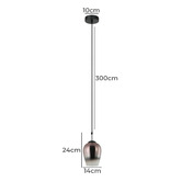 Lunescent Lighting Vinum Glass &amp; Iron Pendant Light