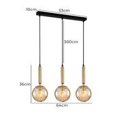 Lunescent Lighting Trattino Glass Orb 3 Light Linear Pendant