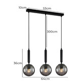Lunescent Lighting Trattino Glass Orb 3 Light Linear Pendant