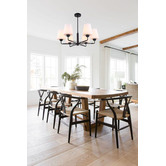 Lunescent Lighting Abbey Iron &amp; Glass 6 Light Pendant