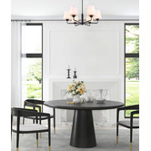 Lunescent Lighting Abbey Iron &amp; Glass 6 Light Pendant