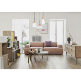Lunescent Lighting Narrow Wampool 1 Light Wood &amp; Glass Pendant Light