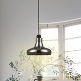 Lunescent Lighting Black Caldew 1 Light Glass Pendant