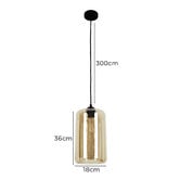 Lunescent Lighting Mason 36cm Cylinder Glass Pendant Light