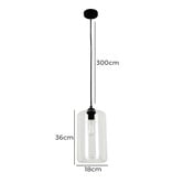 Lunescent Lighting Mason 36cm Cylinder Glass Pendant Light