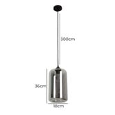 Lunescent Lighting Mason 36cm Cylinder Glass Pendant Light