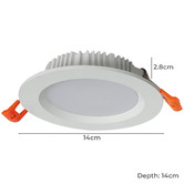 Lunescent Lighting White Round LED Fixed Downlight