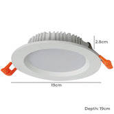 Lunescent Lighting White Round LED Fixed Downlight