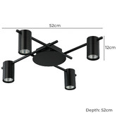Lunescent Lighting Meira Aluminium Adjustable 4 Lamp Spotlight