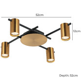 Lunescent Lighting Meira Aluminium Adjustable 4 Lamp Spotlight