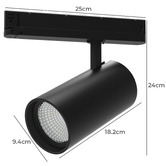 Lunescent Lighting 4 Wire 3 Circuit 30W LED Tracklight