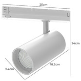 Lunescent Lighting 4 Wire 3 Circuit 30W LED Tracklight