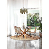 Lunescent Lighting Hopi 3 Light Wooden Pendant