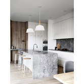Lunescent Lighting Blackhazel 1 Light Steel &amp; Wood Pendant