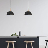 Lunescent Lighting Blackhazel 1 Light Steel &amp; Wood Pendant