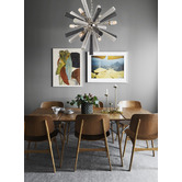 Lunescent Lighting Thacka 5 Light Metal &amp; Wood Pendant