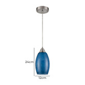 Lunescent Lighting Blue Glaze Glass Pendant Light