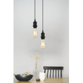 Lunescent Lighting Danny Iron Exposed Bulb Suspension Pendant Light