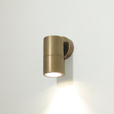 Lunescent Lighting Lustro GU10 Brass Fixed Exterior Wall Washer Spotlight