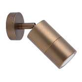 Lunescent Lighting Lustro GU10 Brass Adjustable Exterior Wall Spotlight
