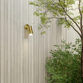Lunescent Lighting Lustro GU10 Brass Adjustable Exterior Wall Spotlight