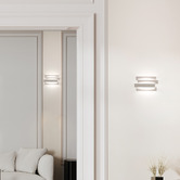 Lunescent Lighting Nagoya White Aluminium Tri-Colour LED Wall Light