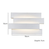 Lunescent Lighting Nagoya White Aluminium Tri-Colour LED Wall Light