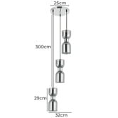 Lunescent Lighting Clessidra Iron 3 Light Pendant