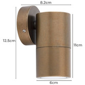 Lunescent Lighting Lustro GU10 Brass Fixed Exterior Wall Washer Spotlight