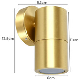 Lunescent Lighting Lustro GU10 Brass Fixed Exterior Wall Washer Spotlight