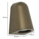Lunescent Lighting Conway GU10 Brass Outdoor Wall Light