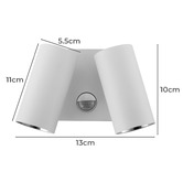 Lunescent Lighting Double Adjustable LED Pillar Light with Sensor