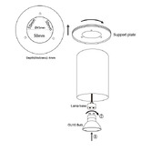 Lunescent Lighting Element 125mm GU10 50W Surface Mount Downlight