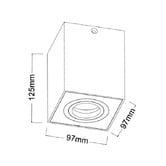 Lunescent Lighting Element Square 125mm GU10 50W Gimble Surface Mount Downlight